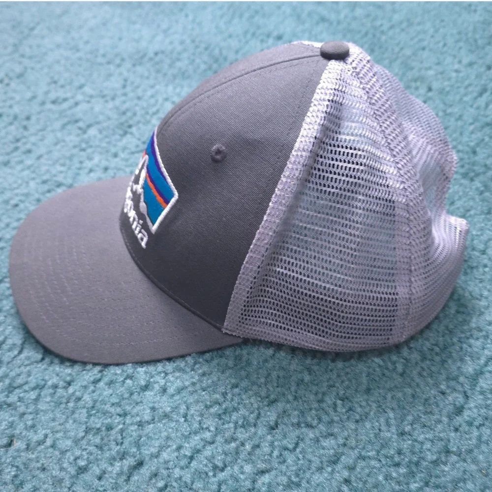 Patagonia P-6 Logo Trucker Hat Grey Mesh Snapback Cap NetPlus Brim Unisex Cover